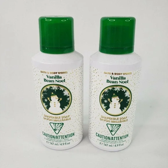 2 Bath & Body Works Vanilla Bean Noel Shapeable Soap 4.9 oz Clean Fun Foam - Picture 3 of 7